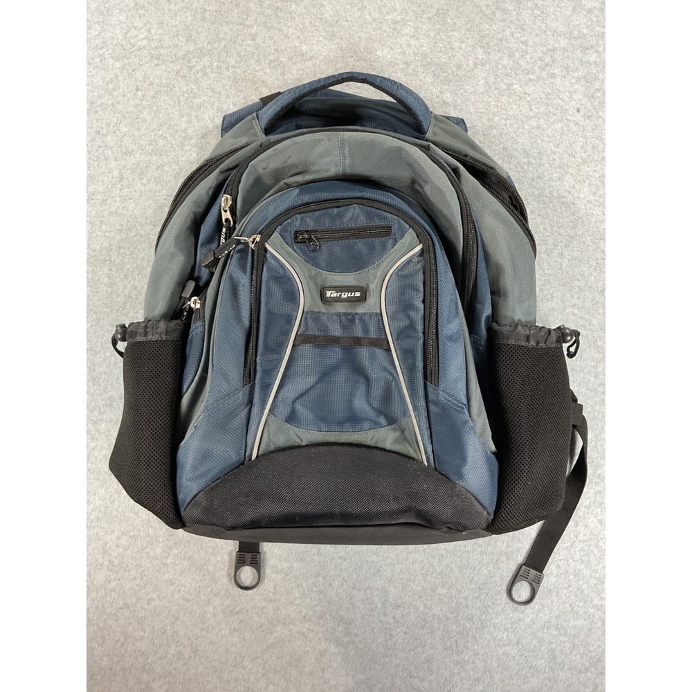 Targus Laptop Backpack Blue Grey Padded Tech Travel School Bag Multi-Pocket